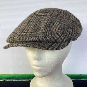 Vintage Mucros Weavers Wool Kerry Hat Plaid cabby Newsboy Irish tweed
